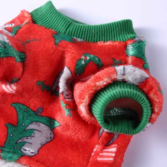 XIAOYU Christmas Dog Pajamas Soft Warm Pet Clothes Cat Apparel Winter Holiday Costumes for Small Dog Cat, Sloth, L