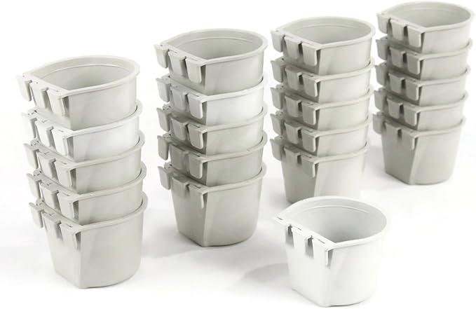 The ROP Shop 36-Pack - 8oz Gray Cage Cup for Feed & Water for Poultry Ducks, Birds, Hamsters