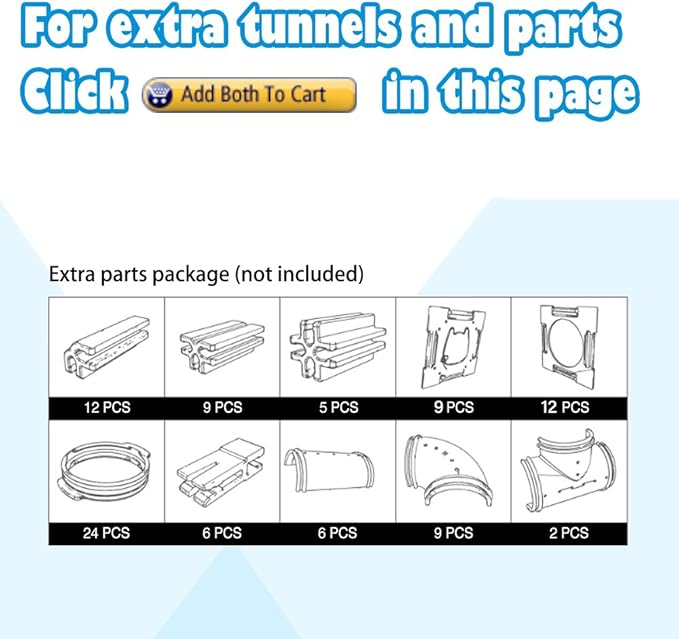 Super Large Hamster DIY 20‘’x12''x15'' Cage Habitat with Complete Tunnel Module (Blue)