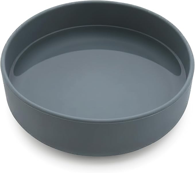Should We Go? Dog Water Bowl - The Perfect Dish No-Spill, Less Mess Non-Tippable Water & Food Bowl Pure Silicone with Suction Cup Fits 8 Cups 9.5" Across x 2.5" Tall Ideal for All Pets, Large-Charcoal