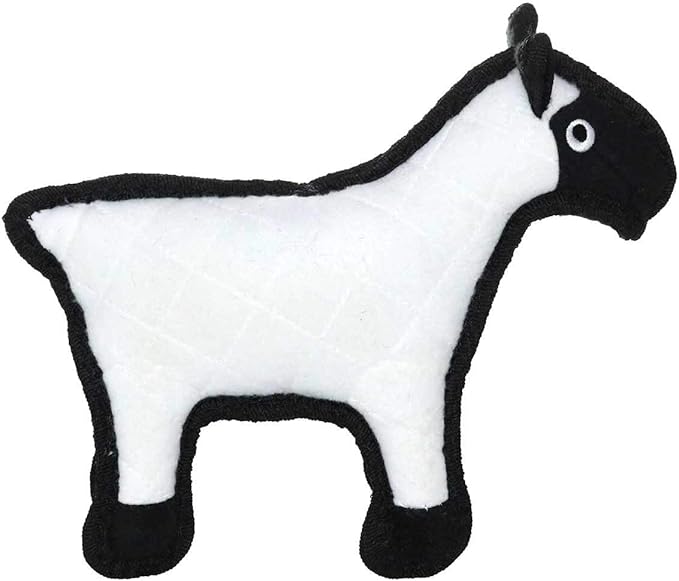 TUFFY - World's Tuffest Soft Dog Toy -Barnyard- Multiple Layers. Made Durable, Strong & Tough. Interactive Play (Tug, Toss & Fetch). Machine Washable & Floats. (Sheep, Jr 2 Pack)