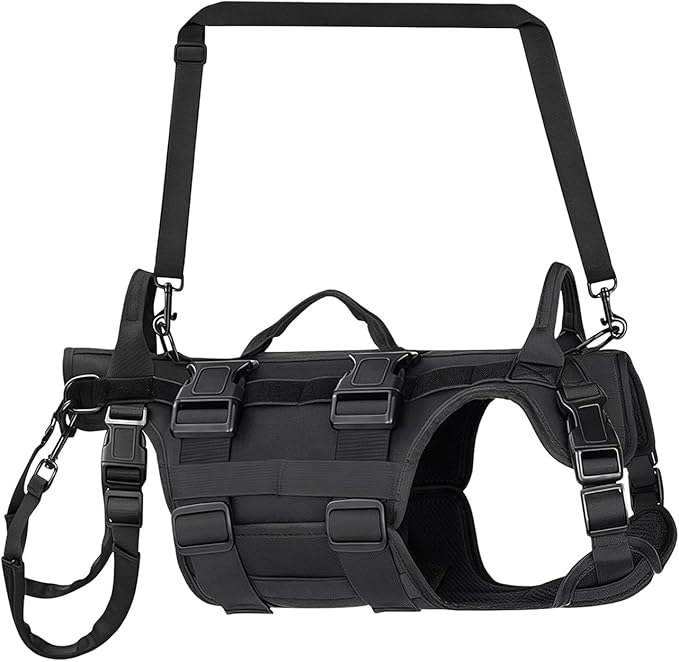 Dog Harness for Senior Hurt or Pets with Full Body Assistance and 3 Handles Pet Rehabilitation Lift with Easy Open Clasps and Water Fabric