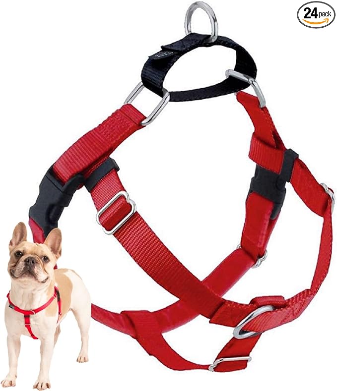 2 Hounds Design Freedom No Pull Dog Harness, Adjustable Harness, Easy Walking & Comfortable Control, Fits Small, Medium & Large Dogs, Solid Colors, Made in USA, 1" MD, Red