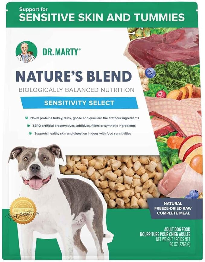 Dr. Marty Nature's Blend Sensitivity Select Freeze Dried Raw Dry Dog Food 80 oz