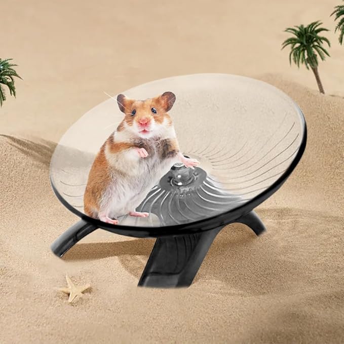 Hamster Wheel, Hamster Flying Saucer Silent Running Exercise Wheel for Hamsters, Hermit Crab, Mice, Gerbil Small Cage(Color:Grey)