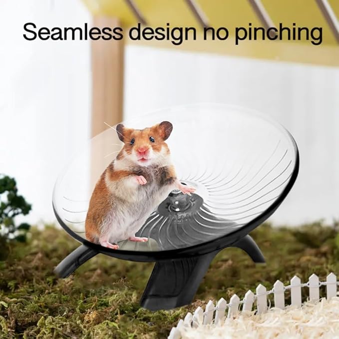 Silent Hamster Wheel,Small Pets Exercise Wheel Hermit Crab Spinner Exercise Running Wheels for Gerbil Ferret Chinchilla and Dwarf Hamster(7.09 inch,Color:Grey)