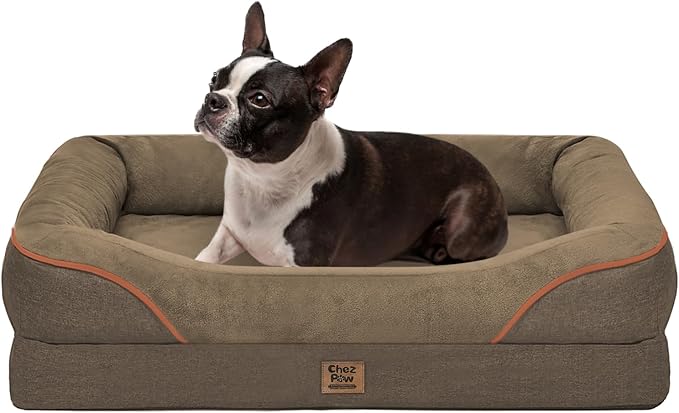 Washable Orthopedic Large Dog Bed - Big Dog Beds with Removable Waterproof Cover and Non-Slip Bottom XL Large Pet Beds with Bolster Extra Large Dogs Bed