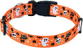 Halloween Dog Collar with Pumpkin Bat Cats, Ghosts Print, Soft Comfortable Adjustable Collars for Small Medium Large Dogs(Halloween,S)