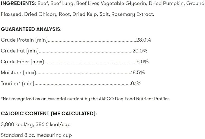 Only Natural Pet MaxMeat Holistic Air Dried Dry Dog Food Meal Topper - All Natural, High Protein, Grain Free and Limited Ingredient - Made with Real Meat - Beef with Pumpkin & Parsley 4 oz