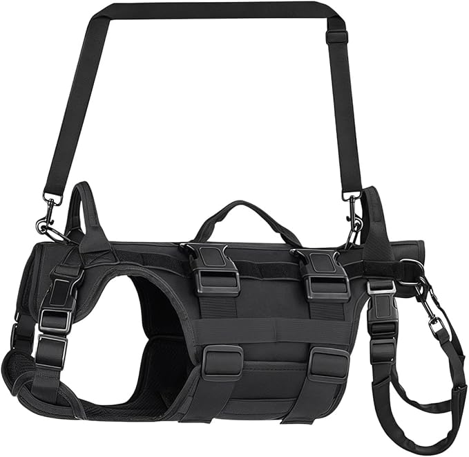 Dog Harness for Senior Hurt or Pets with Full Body Assistance and 3 Handles Pet Rehabilitation Lift with Easy Open Clasps and Water Fabric