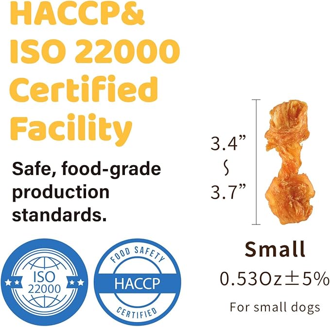 iPaw Turkey Tendon for Dogs, Single Protein, Hypoallergenic, All Natural Human Grade Puppy Chew, Rawhide Alternative Dog Treats, 4 Pcs/Pack Bone (Small)