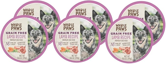 Whole Paws Grain Free Premium Dog Food, Lamb Recipe, 3.5 Oz (Pack of 6)