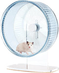 Super-Silent Hamster Exercise Wheel: Silent Spin Toys Hamster Running Wheels with Height Adjustable Stand for Hamsters Gerbils Mice Or Other Small Animals -8.5inch Blue