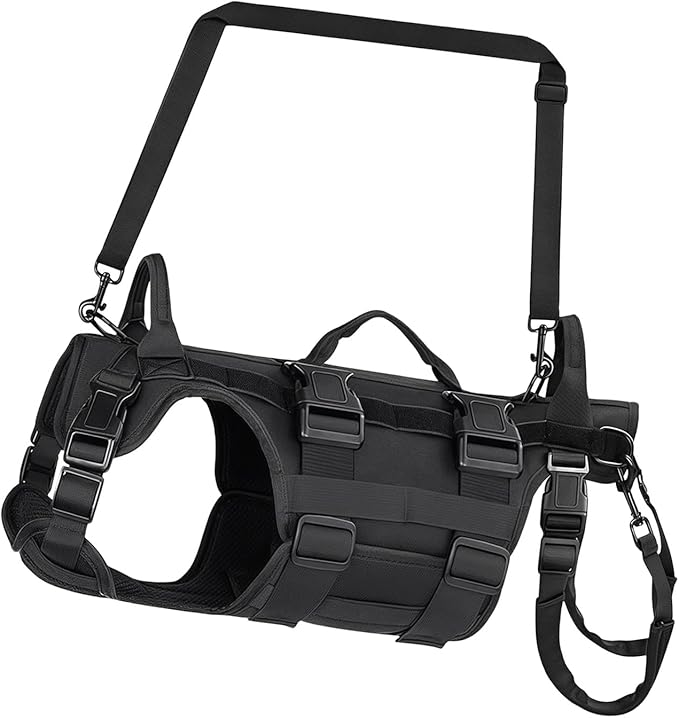 Dog Harness for Senior Hurt or Pets with Full Body Assistance and 3 Handles Pet Rehabilitation Lift with Easy Open Clasps and Water Fabric