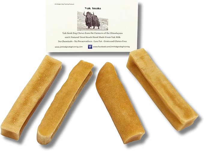 Yak Snak Dog Chews - All Natural Hard Cheese Himalayan Dog Treats - Long Lasting, Made from Yak Milk, Small, Medium, Large & Extra Large Sizes (Medium 4-Pack)
