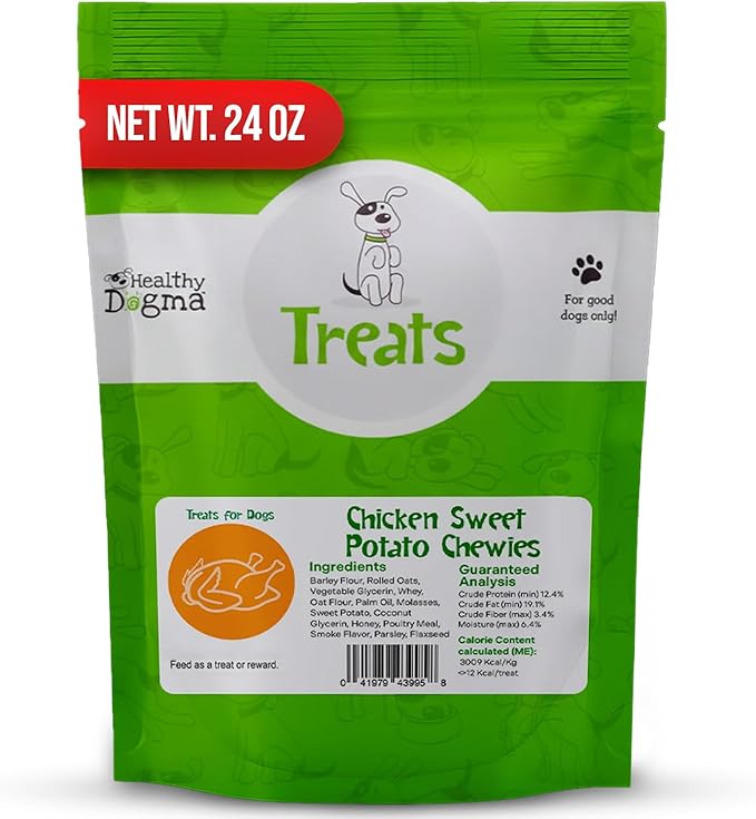 Healthy Dogma Chicken and Sweet Potato Dog Treats - All-Natural, Protein-Rich Treats - Supports Muscle Health, Digestion & Shiny Coat, (24 oz (1 lb 8 oz))