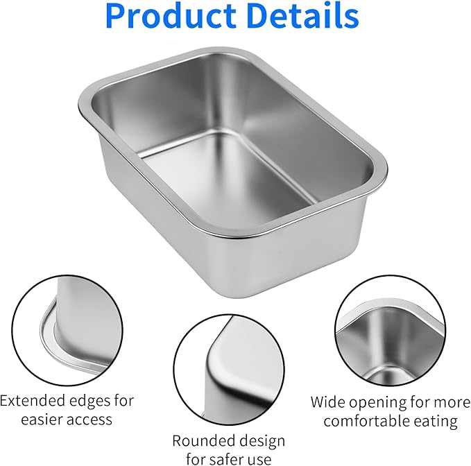 Ohtomber Stainless Steel Dog Bowl - 2.65 Gallons Metal Large Pet Dog Water & Food Bowl, Outdoor Feeder Water Trough Dish Plate for Cat, Big, Extra Large Breed