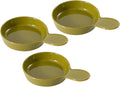 Havniva Ceramic Wide Whisker Friendly Cat Dishes, Set of 3 Ceramic Cat Bowls with Handle, Anti-Slip Indoor Kitten Feeding Food& Water Dish to Prevent Whisker Fatigue(3 Pcs, Matcha Green)