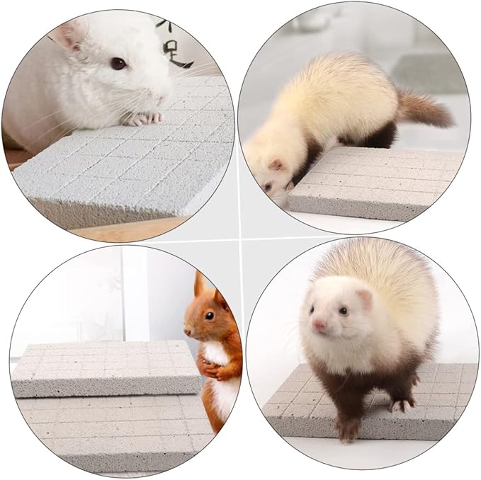 BESTonZON 1Pc Volcanic Rabbit Scratch Board Pet Feet Mat for Hamsters Hedgehogs and Animals Smooth Surface for Grooming and Claw Blunting Easy to Place Cage