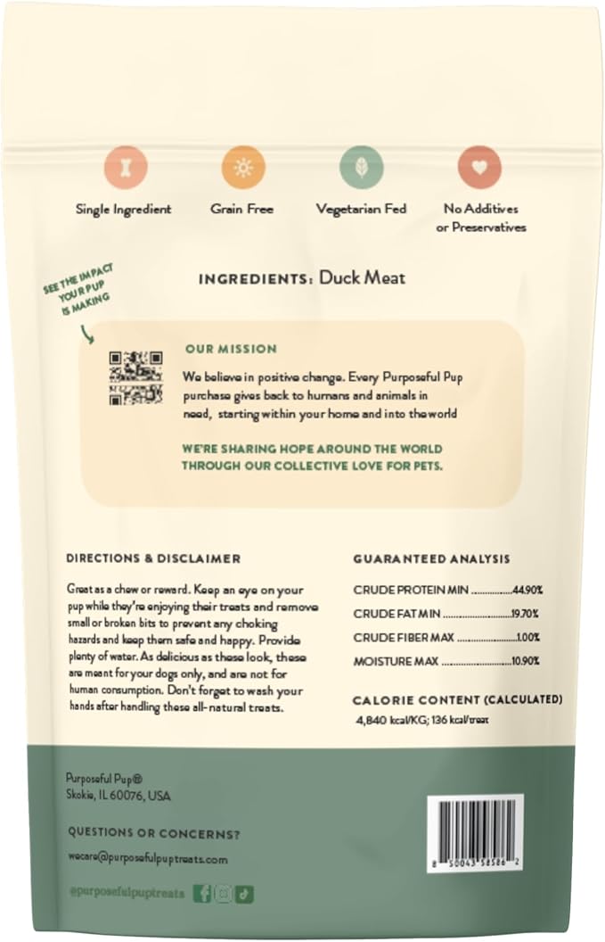Duck Sausage Dog Treats – All Natural, Single Ingredient, Grain-Free Chews for Dogs | Premium European Quality | High-Protein, Air-Dried, Healthy Snack (10 Pack, Duck Sausage)