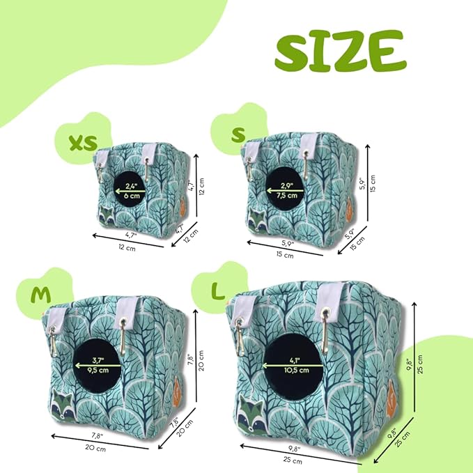 Small Animals Warm Hanging Cage Accessories House Cave for Hamster, Guinea Pig, Rat, Chinchilla, Hedgehog, Degu and Rabbit (Large, Blue Sky)