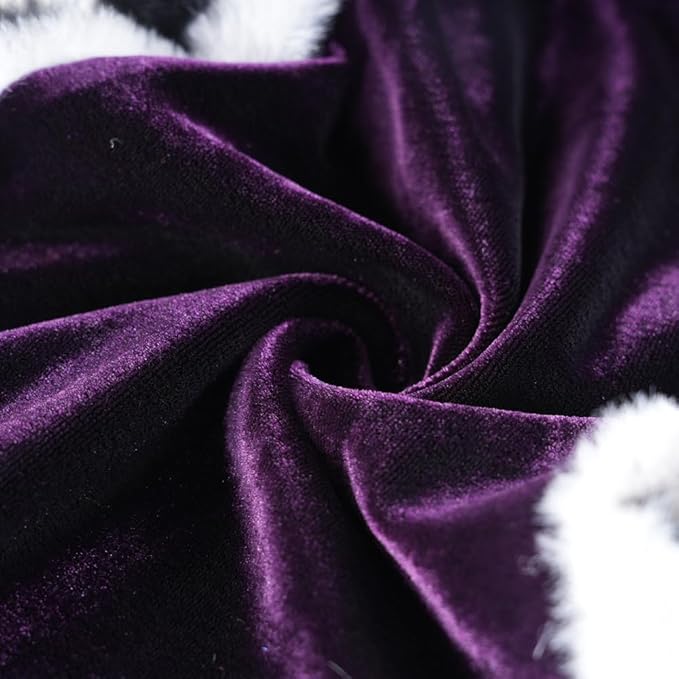Lovelyshop pet Serial Lux Fur Purple Cat Dog Cloak for Halloween Costumes, King Queen Prince and Princess Cosplay- XS