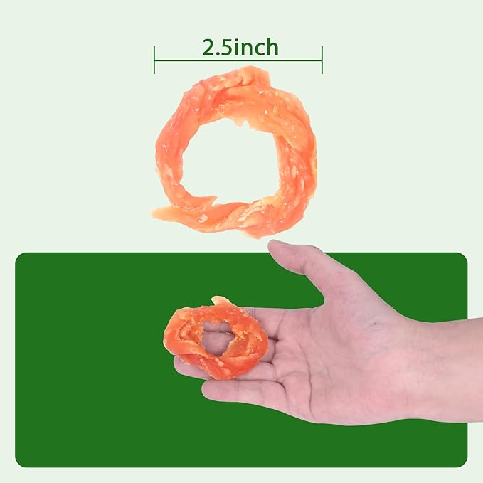 Chicken Rings Dog Treat Snacks Puppy Treats Natural Chicken Rawhide-Free Soft Healthy for Small Medium and Large Breed 454g
