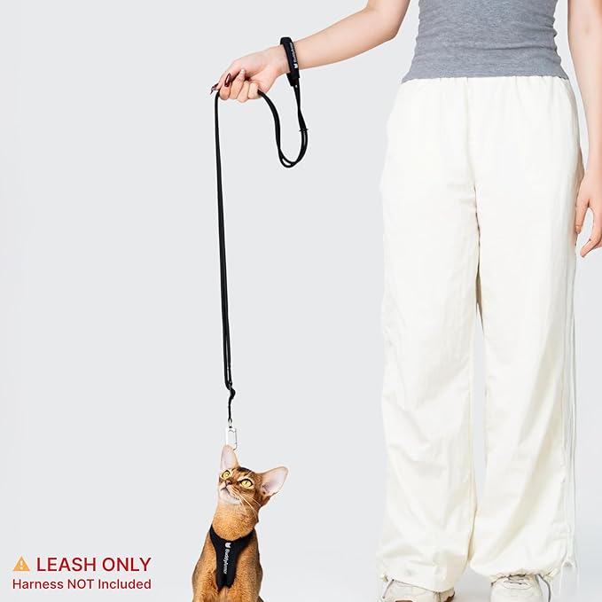 Hands Free Cat Leash Lightweight 4.1-7.2FT Adjustable Durable Rope Leash with Padded Handle, Versatile Crossbody Waist Lead for Cats Puppy ≤26lbs Outdoor Walking (Olive, S)