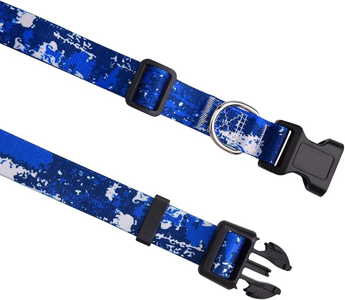 Dog Collar for Large Dogs, Soft Comfy Pet Collar for Small Medium Large Dogs, Floral Pattern for Boy Girl Puppy Dogs(Team Blue,L)