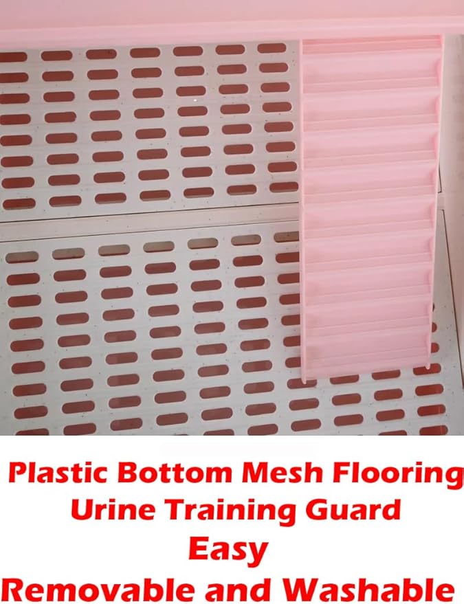 Pink Extra Large Deluxe in/Outdoor Multi-Level Guinea Pig Chinchilla Ferret Squirrel Hedgehog Kitten Rabbit Bunny Hutch House Critter Habitat Removable Easy Clean Tray Lockable Casters
