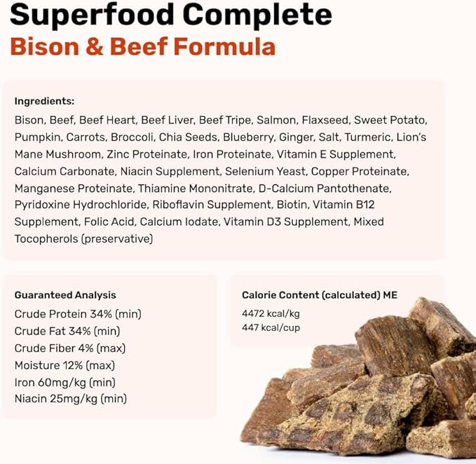 BADLANDS RANCH by Katherine Heigl – Superfood Complete Air-Dried Beef & Bison Dog Food – High Protein with Superfoods for Daily Wellness & Consistent Nutrition – 64 oz