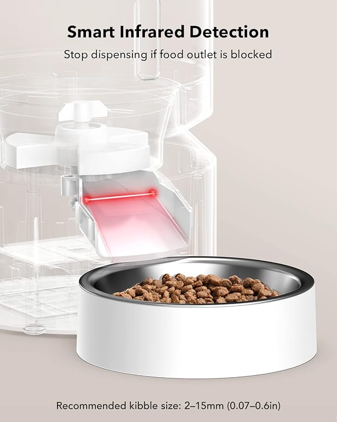 PETLIBRO Automatic Cat Feeder – 3L Programmable Pet Food Dispenser with Freshness Preservation, Timed Portion Control, Voice Meal Call & Dual Power Supply, Healthy Feeding for Cats & Small Dogs White