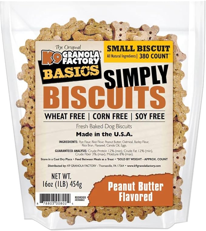 K9 Granola Factory Simply Biscuits With Peanut Butter, Small