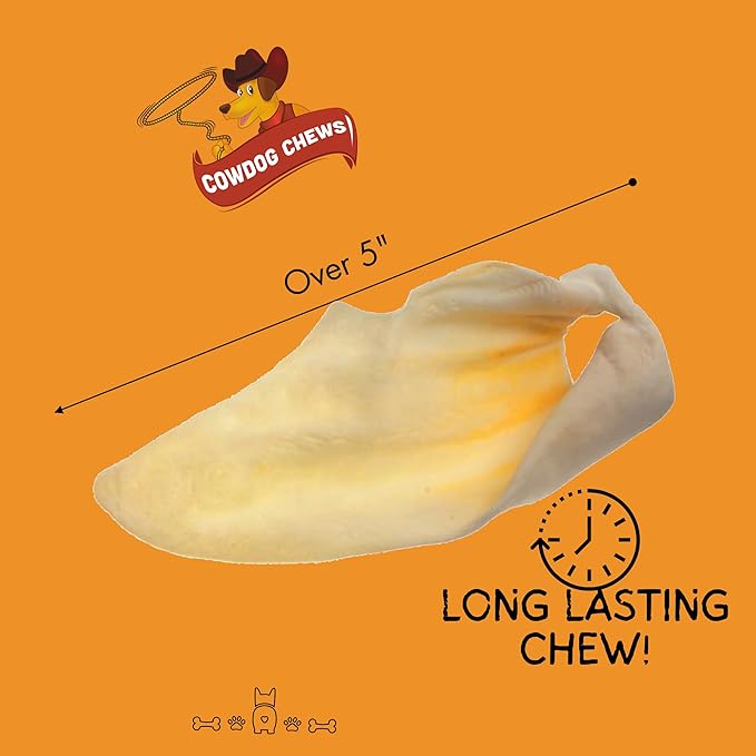 Cowdog Chews Premium Cow Ears for Dogs (25 Pack) – 100% Natural, Safe & Digestible, Collagen Rich, Long Lasting Chews for Healthy Teeth