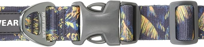 Ruffwear, Front Range Dog Collar, Adjustable Tubelok Webbing, Lightweight, Side Release Buckle, Aluminum V-Ring, Durable for Everyday Use, Deep Jungle, 11"-14"