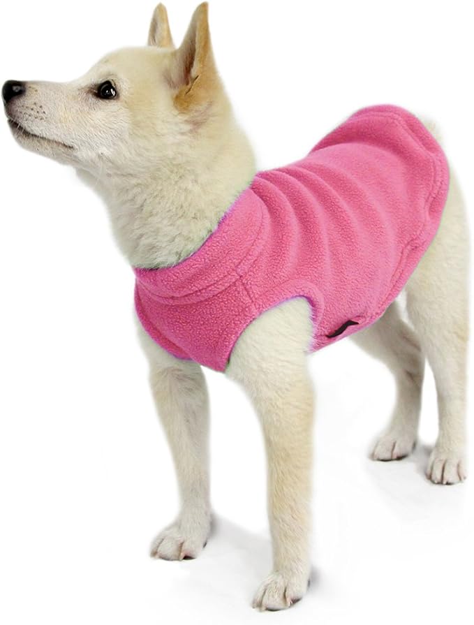 Gooby Stretch Fleece Vest Dog Sweater - Pink, Small - Warm Pullover Super Stretchy Fleece Dog Jacket for Small to Large Dogs