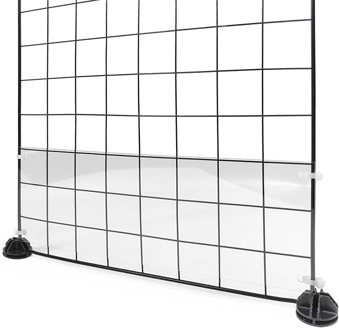12 Pcs Cage Guard 13.8"x4.7" with Zip Ties Scatter Guard Clear Cage Liner Flexible Side Lining for Rabbit Guinea Pig C&C Metal Wire Playpen