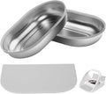 Stainless Steel Bowl for Automatic Microchip Cat Pet Feeder, Design for Keeping Food Fresh and Reducing Odor, 2 Pcs+1 Grey Mat