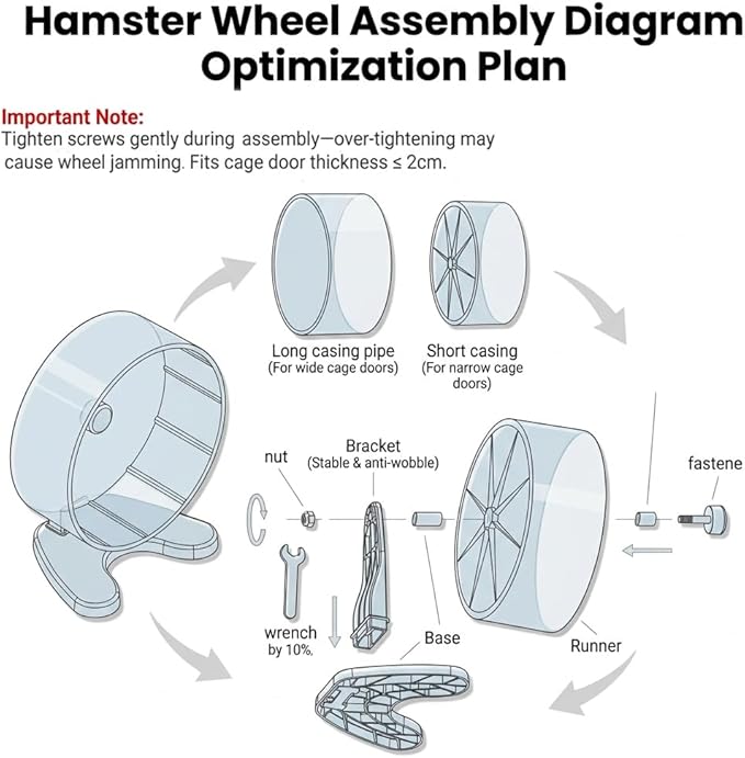 8.7" Super Silent Hamster Wheel for Hamster Exercise Wheel for Gerbil, Syrian & Dwarf, Chinchilla and More Small Anima Running Wheels with Stable Stand, Clear