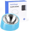 Tilted Dog Bowl Non-Slip & Non-Spill Pet Feeder with Elevated Detachable Melamine Stand, Easy to Get Food Dog Dish, S/100ml Sky Blue