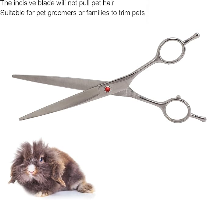 Pet Grooming Scissors, Pet Straight Scissors, Pets Hairdressing Straight Cut Scissors, Small Pets Rabbits Hairdressing Straight Cut Shear