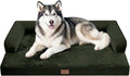 Dog Bed Large Sized Dogs - Orthopedic Waterproof Bed for Dogs, Large Dog Beds with Washable Removable Cover & Non-Slip Bottom - Outpost Olive