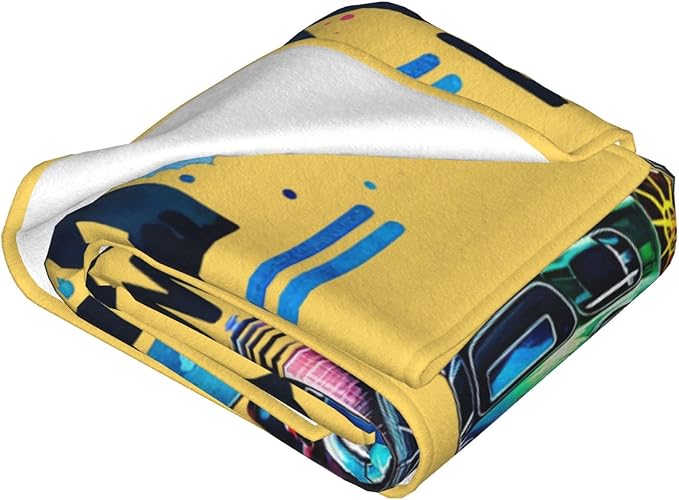 SweetFox Just A Boy Who Loves Cars Blanket, Cars Decor Throw Blanket Gifts for Girls Boys Lovers Super Warm Soft Plush Fleece Flannel Winter Bedding Blankets for Kids Adults Men Women 60"X50"