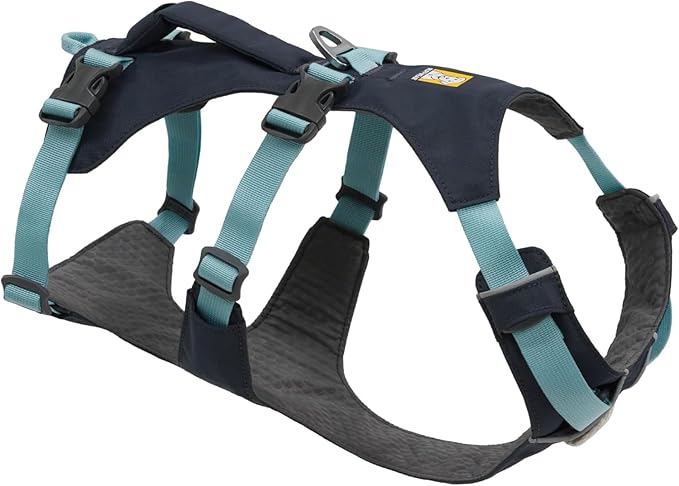 Ruffwear, Flagline Dog Harness, Lightweight and Reflective, No Pull Dog Lift Harness for Hiking, Running and Everyday Use, Basalt Gray, Medium