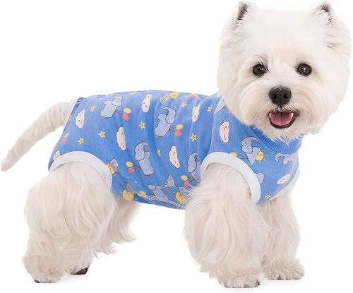 2 Packs Pet Dog Recovery Onesie Suit for Dogs Cats After Surgery,Dog Abdominal Wounds Bandages Cone E-Collar Alternative. (Blue, XS)