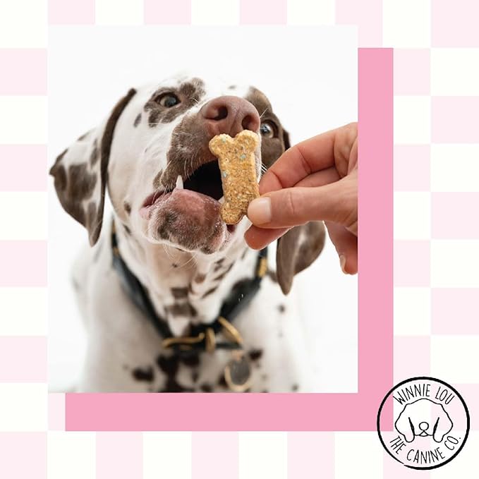 Winnie Lou Organic Dog Treats – Natural Dog Biscuits, USA Made, Organic Ingredients, Clean, Sensative Stomach, Small and Large Breed, High Protein, Hypoallergenic, Celebration Cookies (Pack of 2)