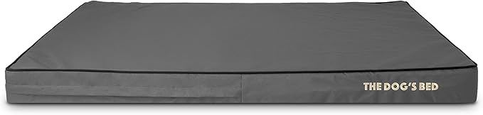 The Dog’s Bed Replacement Outer Cover, Oxford Fabric, Grey with Black Trim, XXXL, 4-Inch