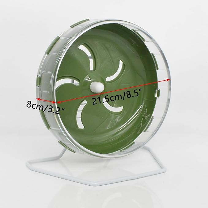GKYZBB Hamster Wheel, 8.5 inch Silent Hamster Exercise Running Wheel with Stand,Pet Small Animals Exercise Running Toys,Adjustable Quiet Spinner for Guinea Pigs, Sugar Gliders, Gerbils (Green, 8.5in)