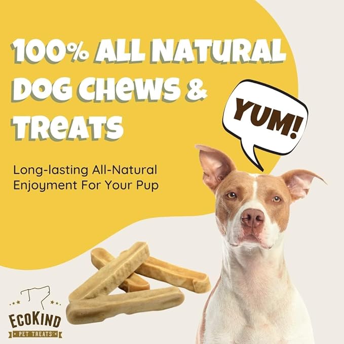 EcoKind Premium Gold Yak Cheese Himalayan Dog Chews, Dog Treats Large Breed, All Natural, High Protein Dog Chew, Bacon, Large - 18+ Chews