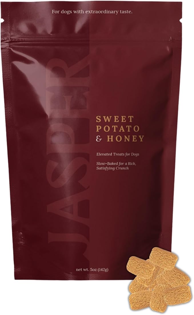 Jasper Oven-Baked Dog Treats – Natural Grain-Free Snacks for All Breeds – 5oz Bags (Assorted Flavors) (Sweet Potato & Honey)